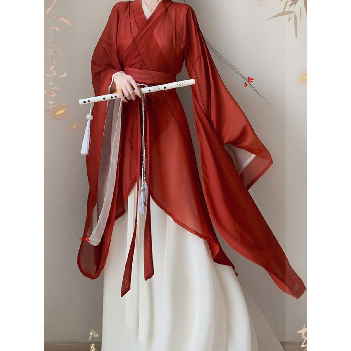 Hanfu Wei Jin Style Big Sleeve Collar Shaped Dress