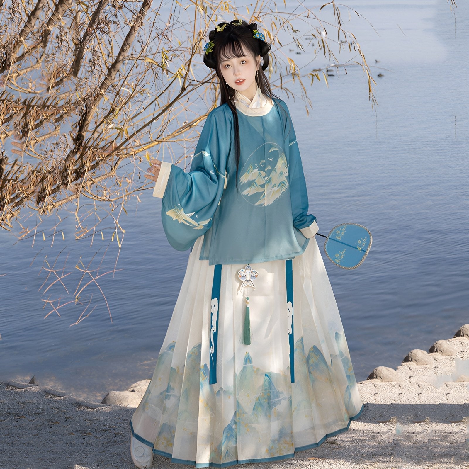 ‘Azure Mountain Whisper’Ming Style Chinese Hanfu