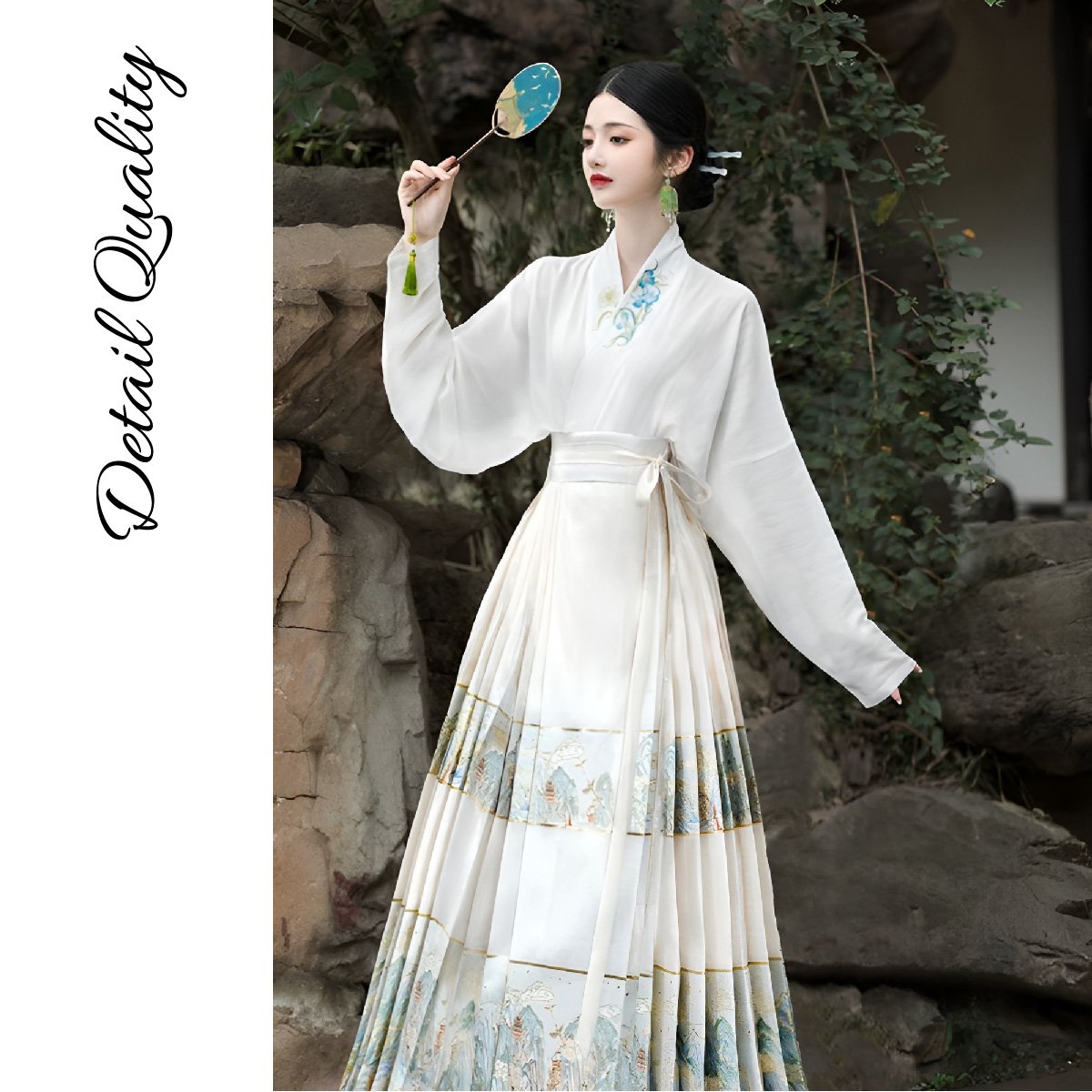 Women's Blouse and Horsehair Skirt Set Chinese Traditional Wear