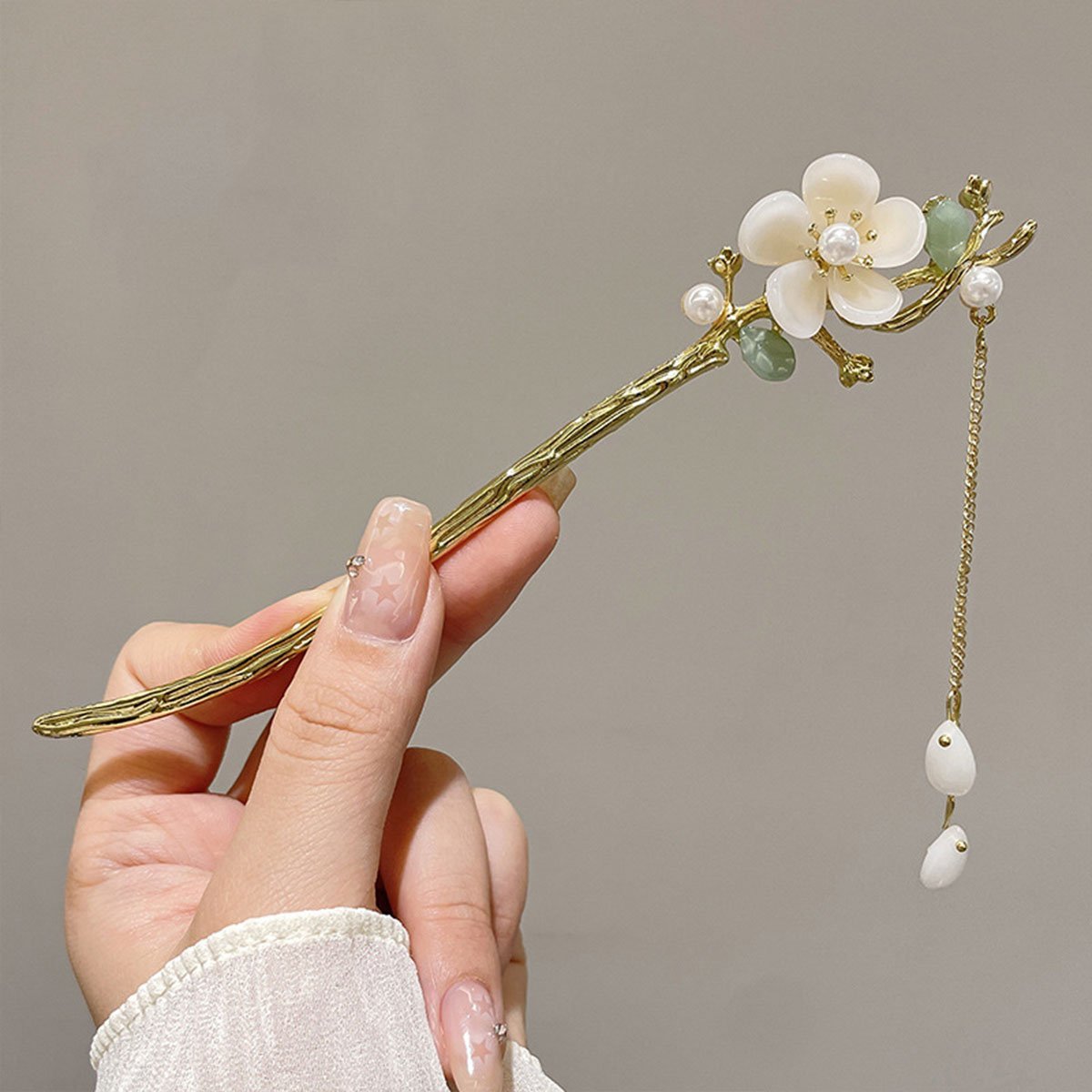 中国风花朵发簪流苏头饰汉服配饰女款