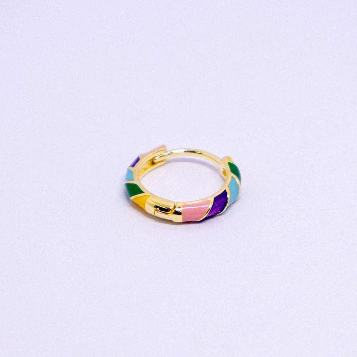 Vintage Ear Loop Earrings with Colourful Enamel Circle Design for Women Jewelry
