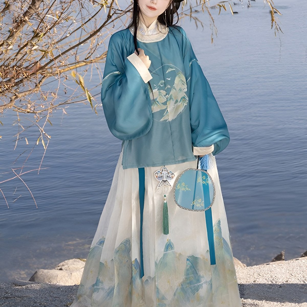 ‘Azure Mountain Whisper’Ming Style Chinese Hanfu