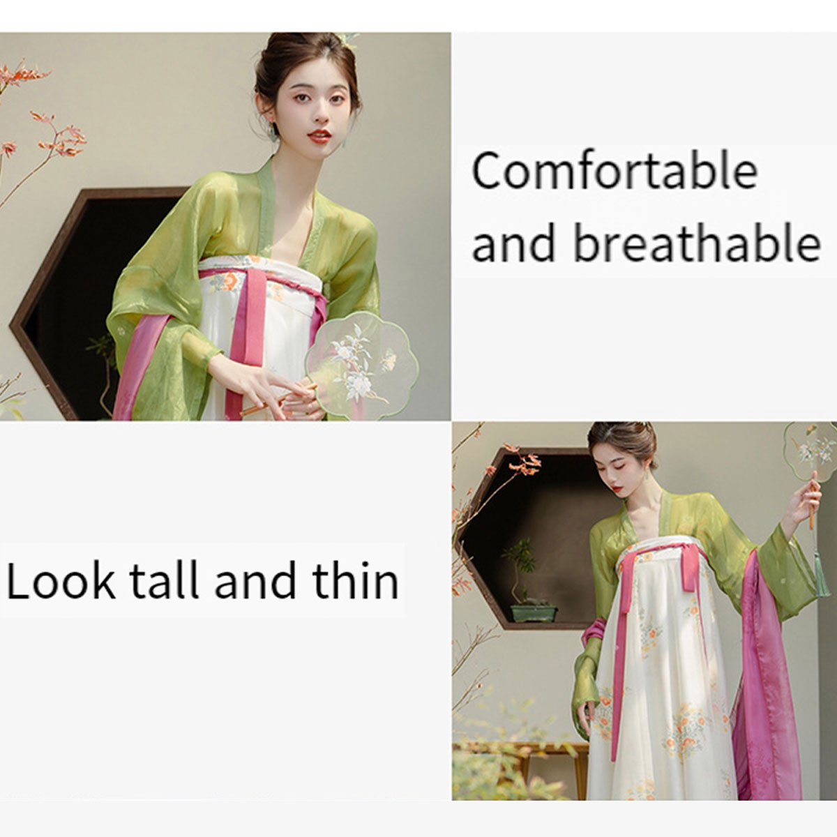 New Chinese Tang Style Hanfu Elements Daily Chest-length Dress Tea Clothing Two-piece Set