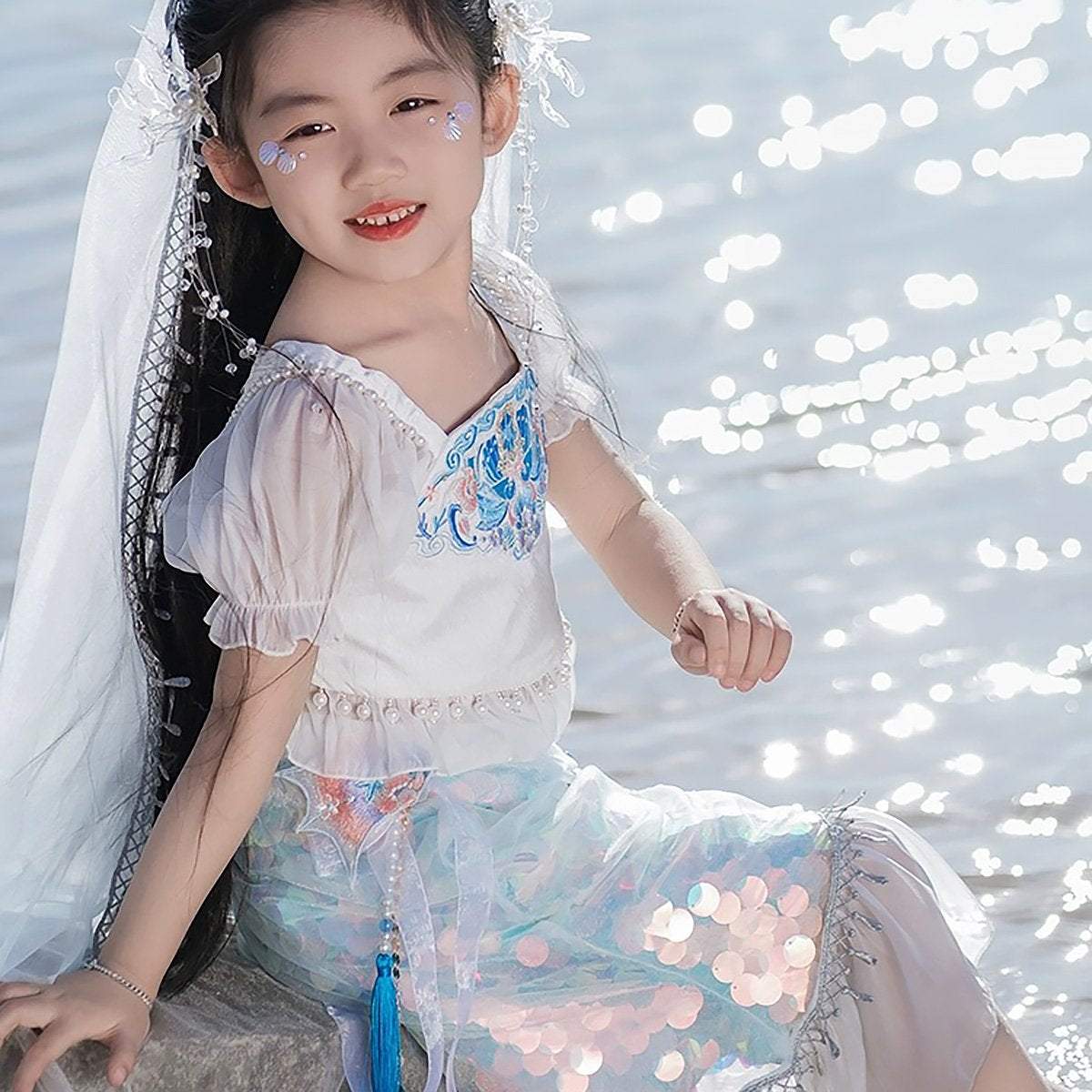 Summer Princess Hanfu Dress for Girls Cute Toddler Chinese Traditional Outfit