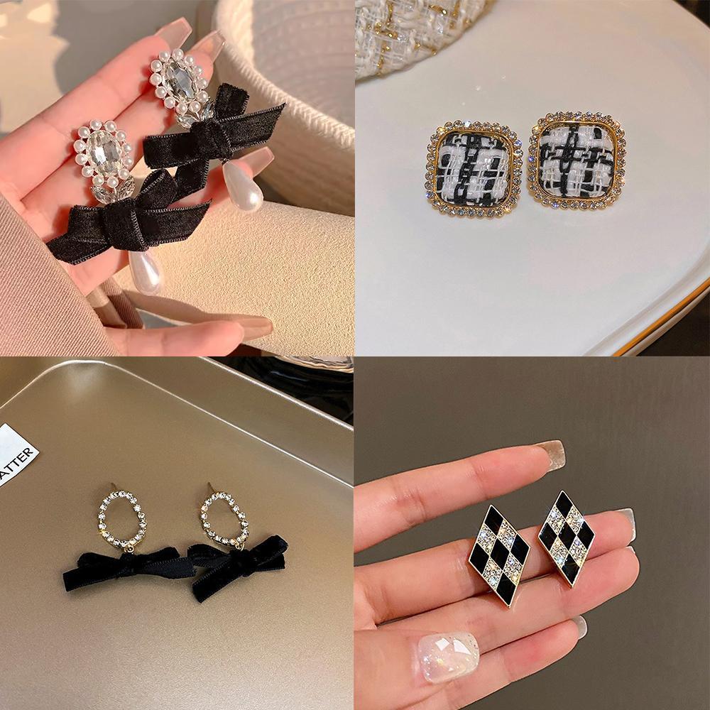 Gorgeous Vintage Black White Earrings Various Styles Women Jewelry Best Gift