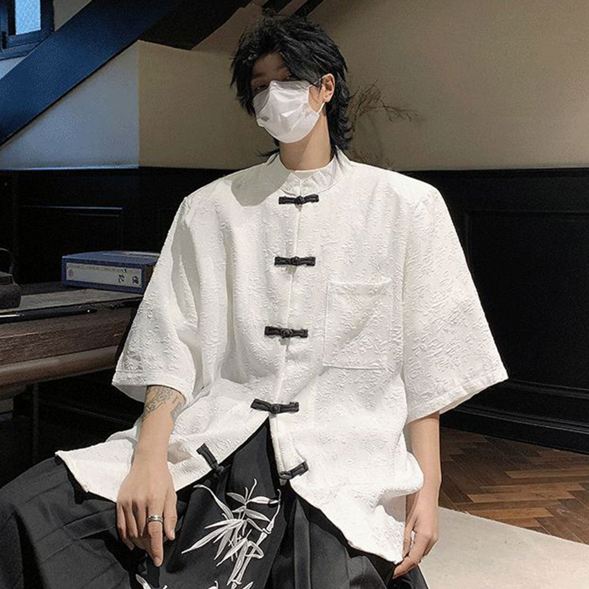 Men's Summer New Chinese Style National Style Short Sleeve Shirt