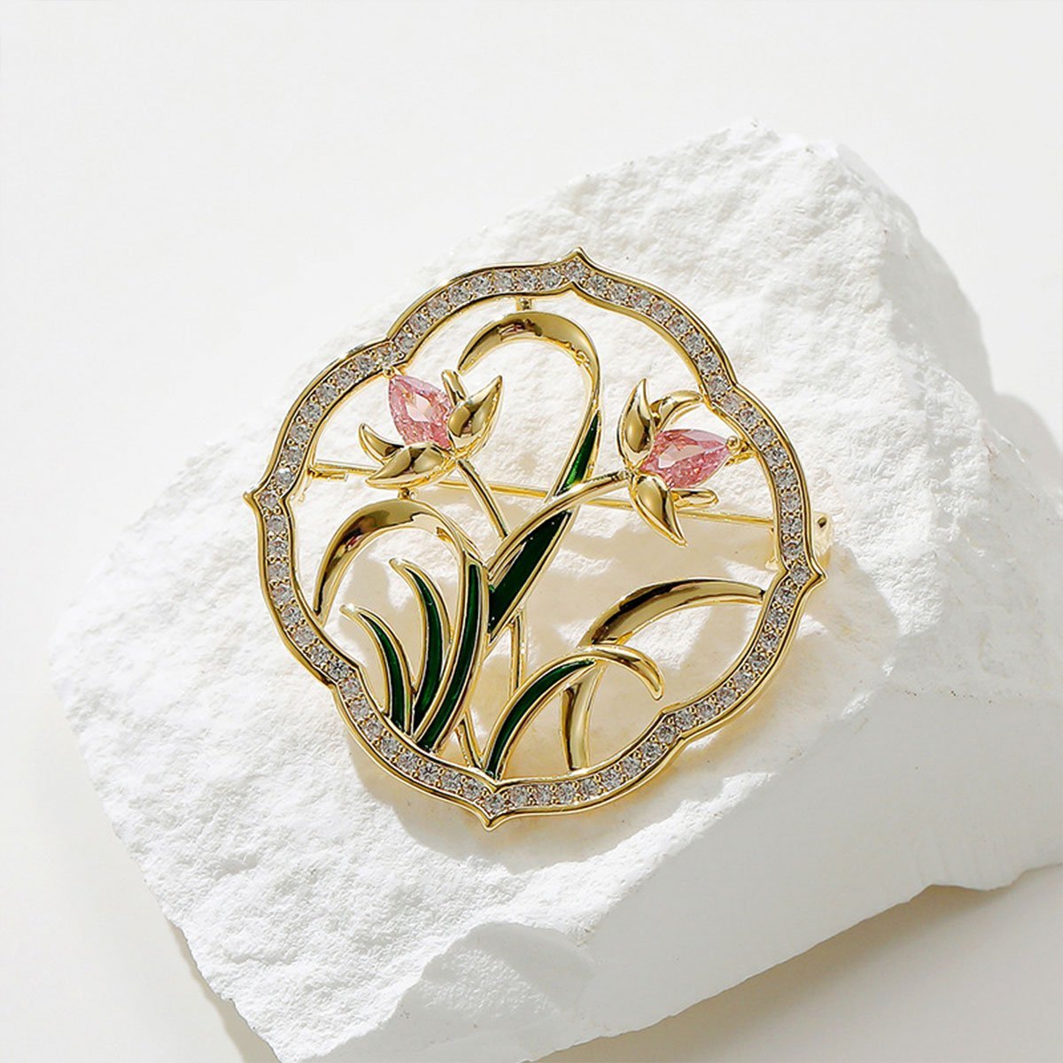 Gold Flower Brooch