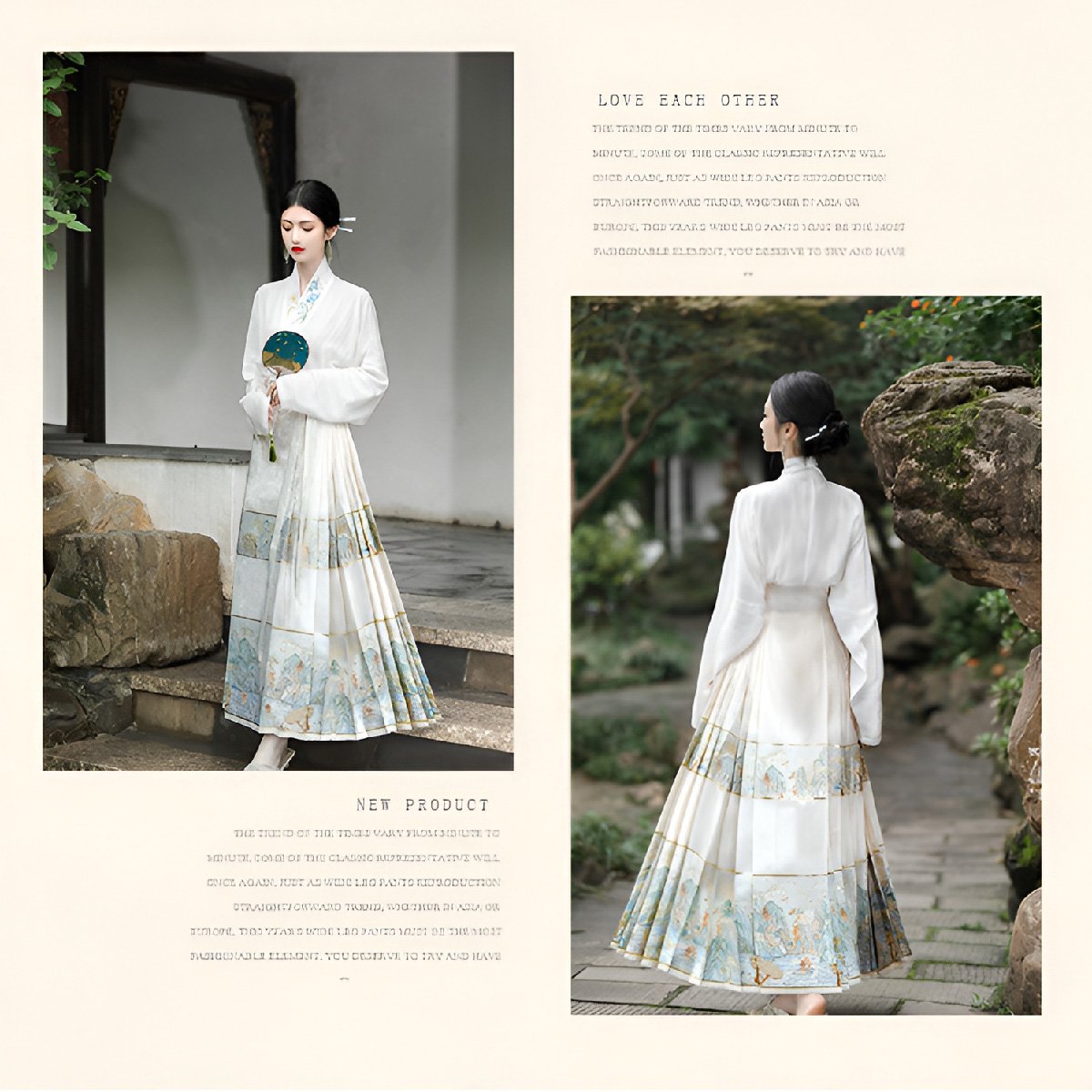 Women's Blouse and Horsehair Skirt Set Chinese Traditional Wear