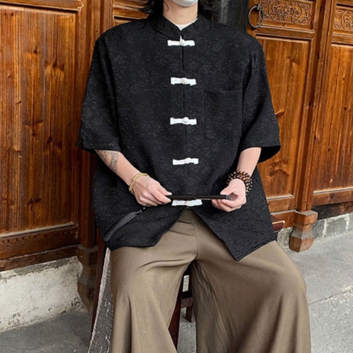 Men's Summer New Chinese Style National Style Short Sleeve Shirt