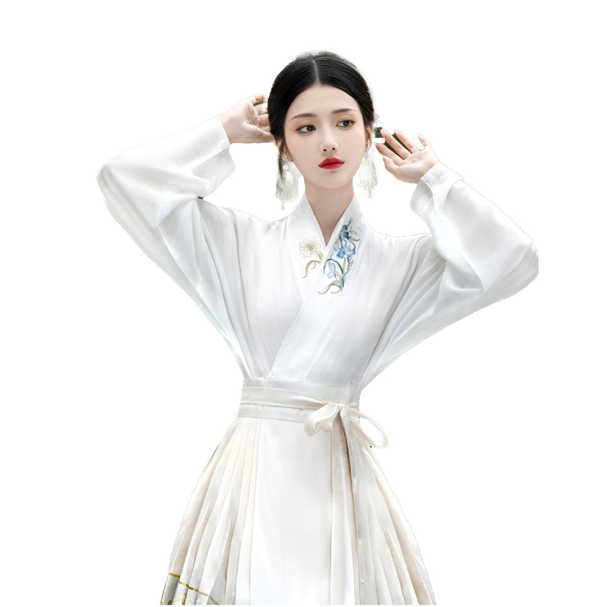 Women's Blouse and Horsehair Skirt Set Chinese Traditional Wear