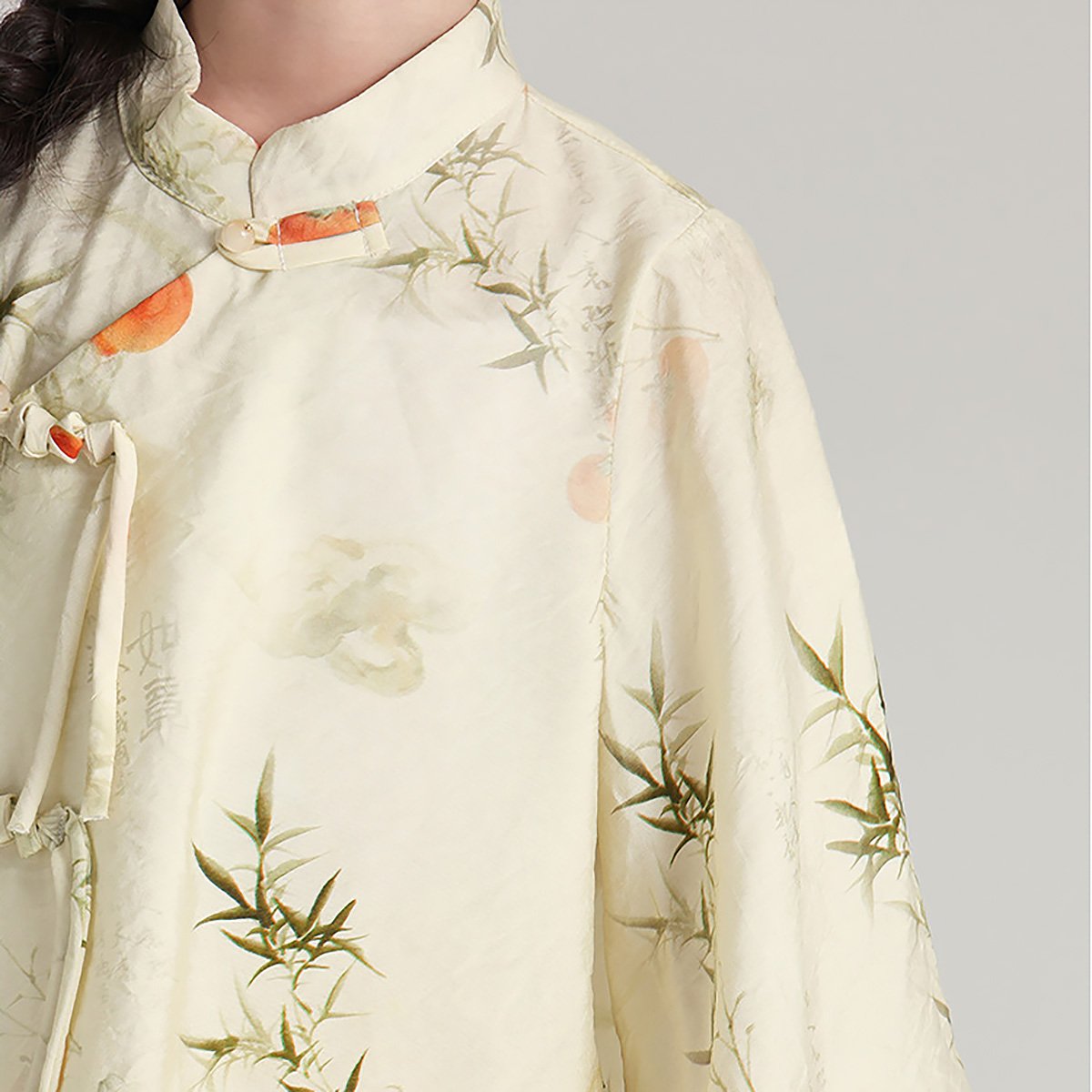 Girl's Bamboo Printing Green Two Pieces Set