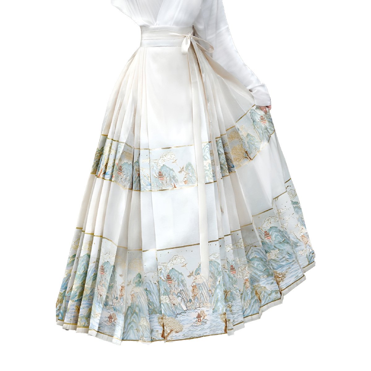 Women's Blouse and Horsehair Skirt Set Chinese Traditional Wear