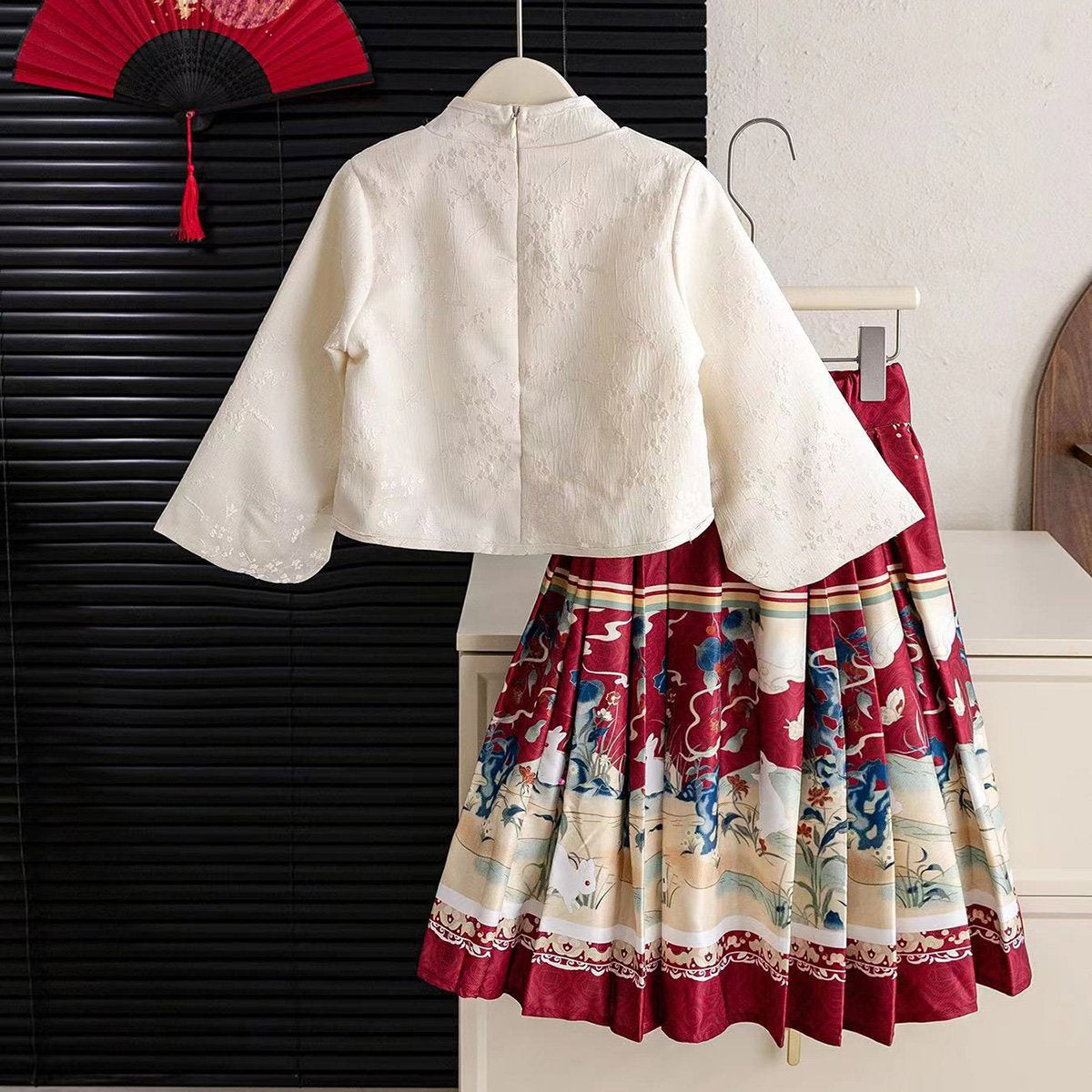 Girls Tops & Skirt Two Piece Hanfu New Year Outfit