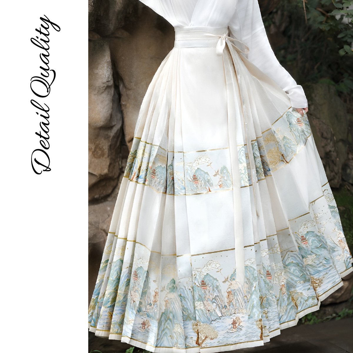 Women's Blouse and Horsehair Skirt Set Chinese Traditional Wear