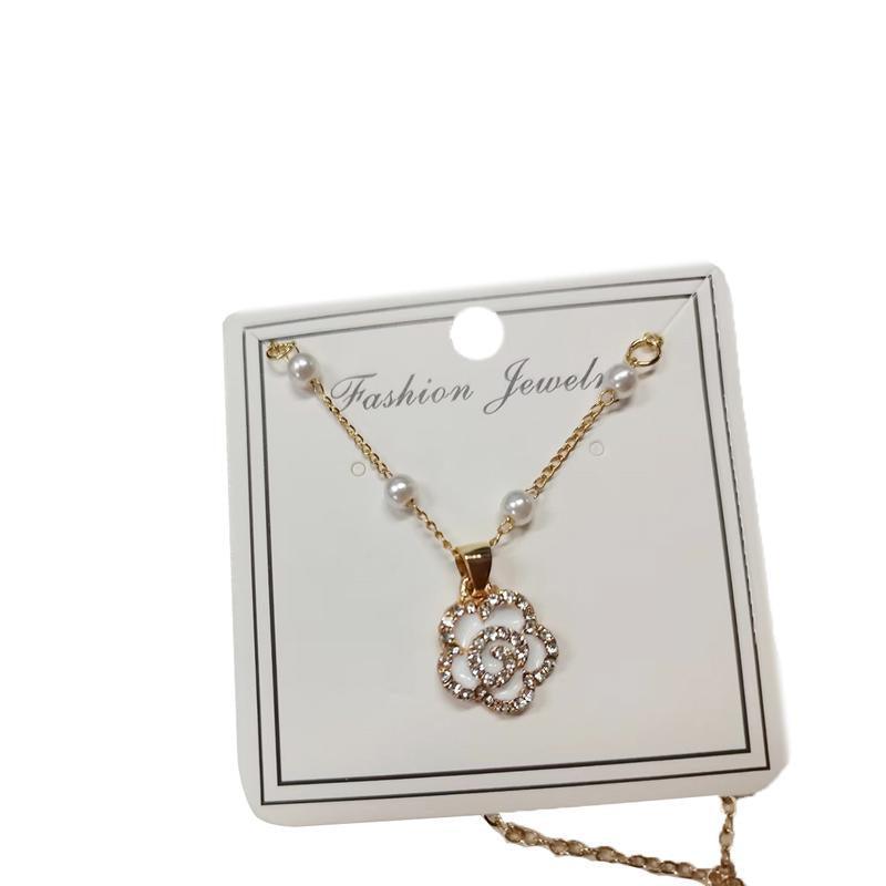 Pearl Flower Bracelet Women Bracelets Charm Hand Chain Titanium Steel Chain