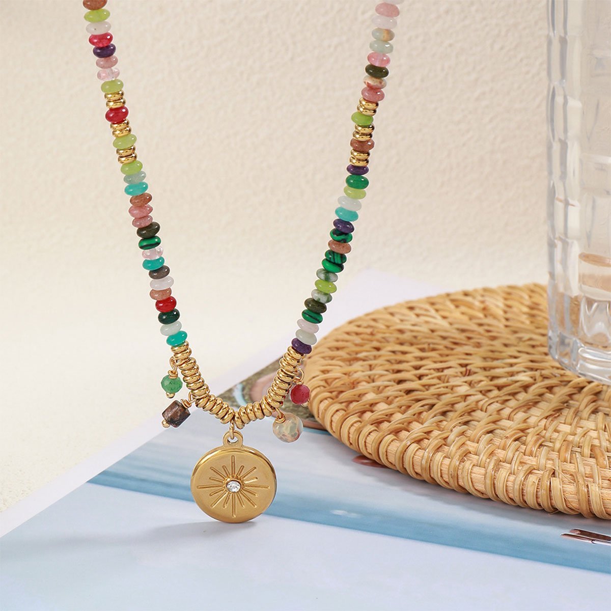 Vintage Ethnic Style Colourful Beaded Necklace Fashion Jewelry for Women Gift