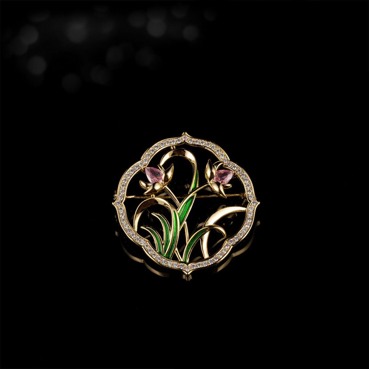 Gold Flower Brooch