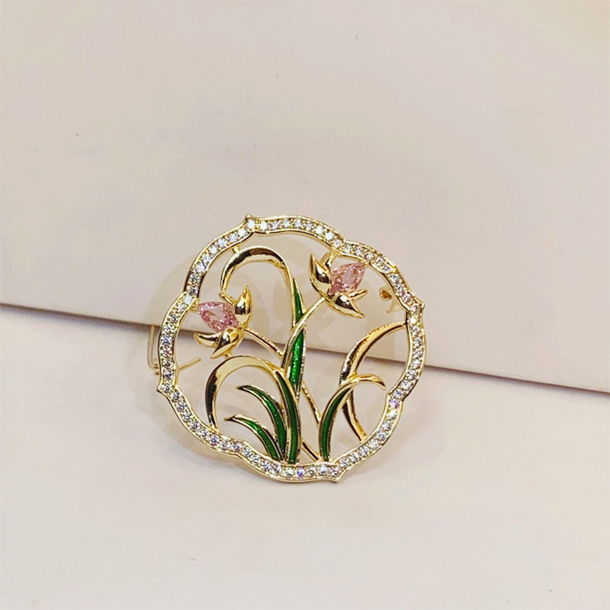 Gold Flower Brooch
