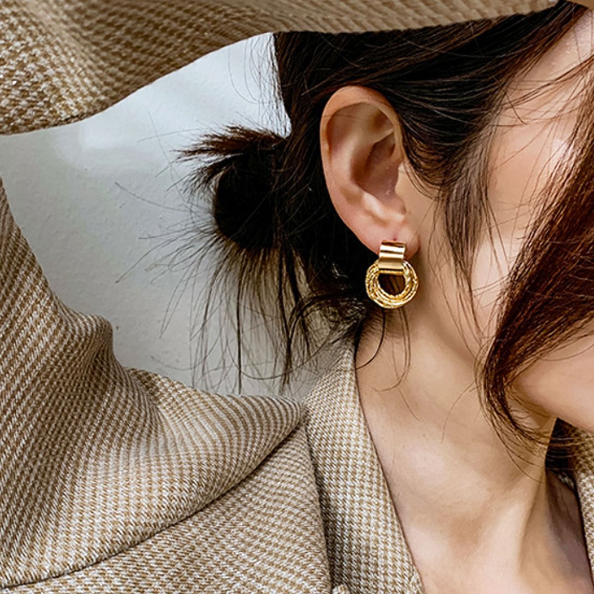 Vintage Metal Hoop Earrings Trendy Fashion Jewellery Women Elegant Gift