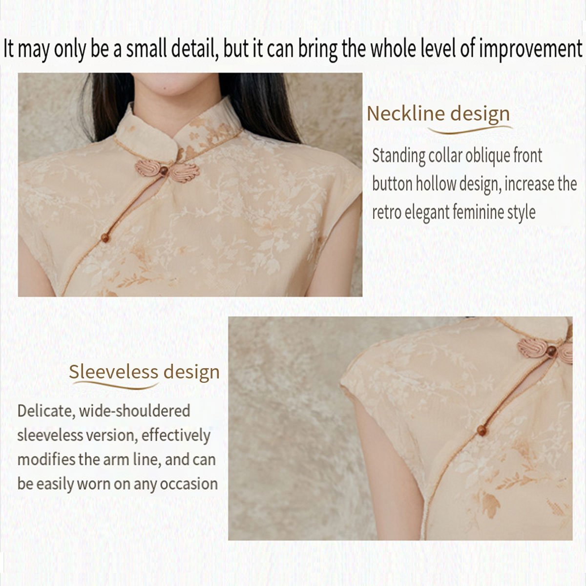 New Chinese Sleeveless Top with Half-body Skirt Set