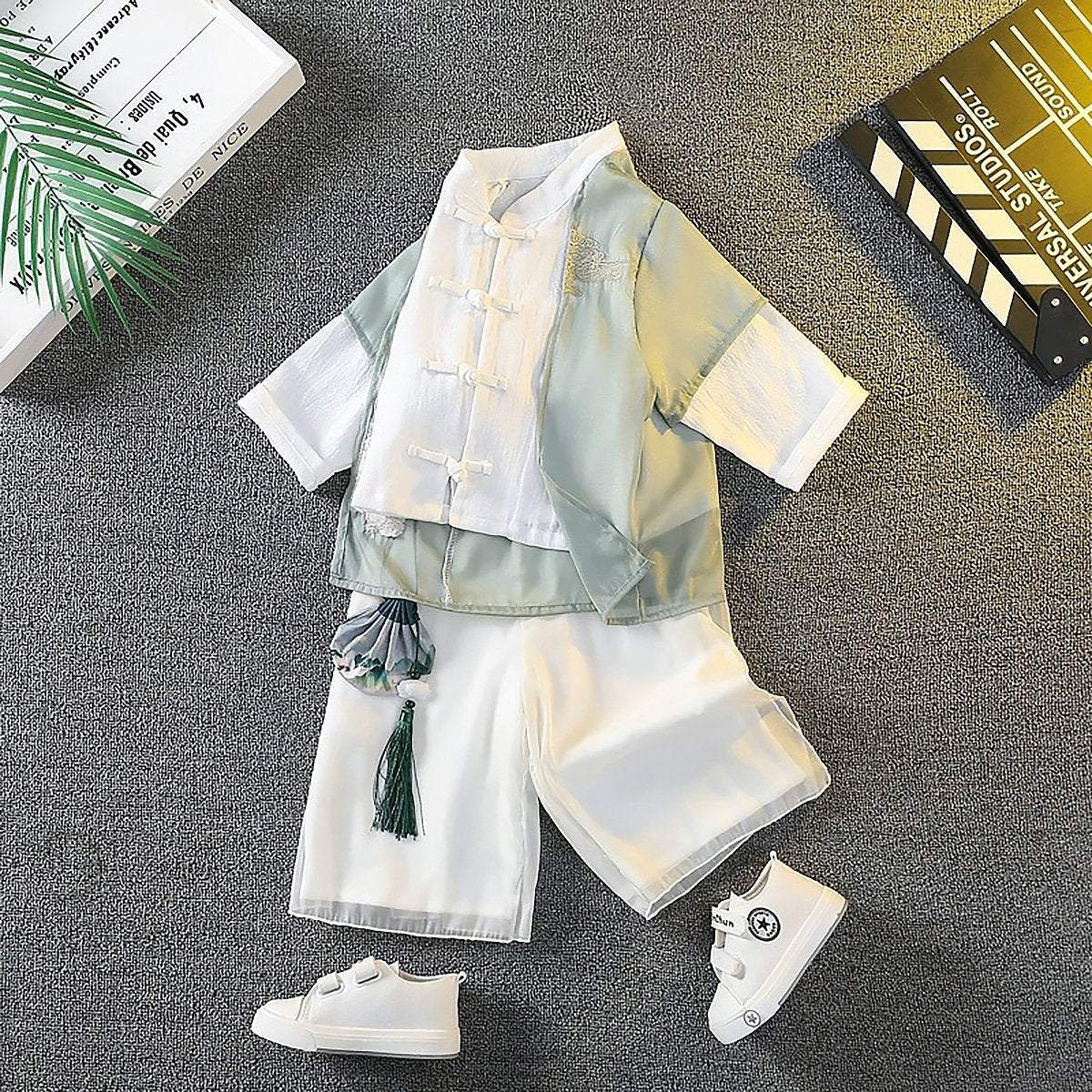 Chinese Traditional Hanfu Autumn Outfit for Boys Festival Costume