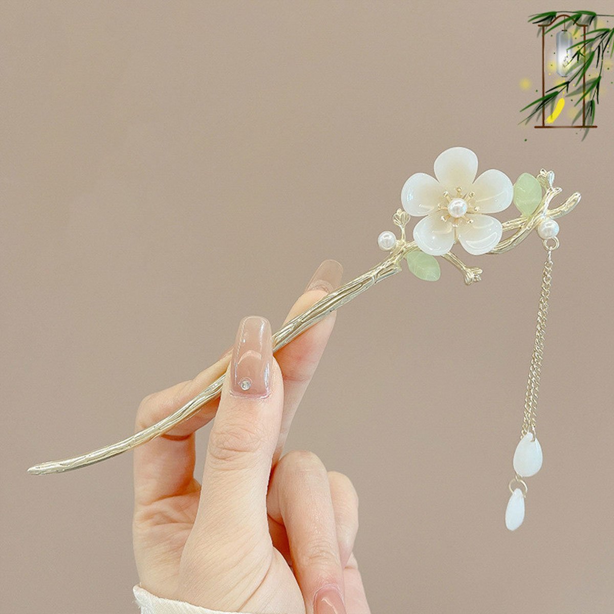 中国风花朵发簪流苏头饰汉服配饰女款