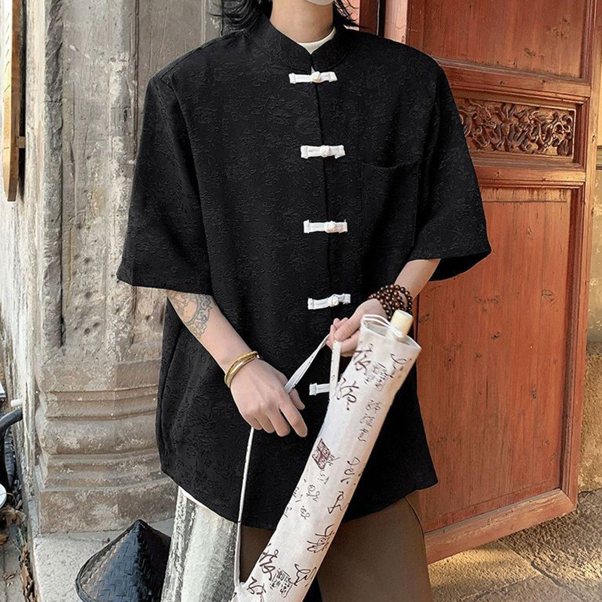 Men's Summer New Chinese Style National Style Short Sleeve Shirt