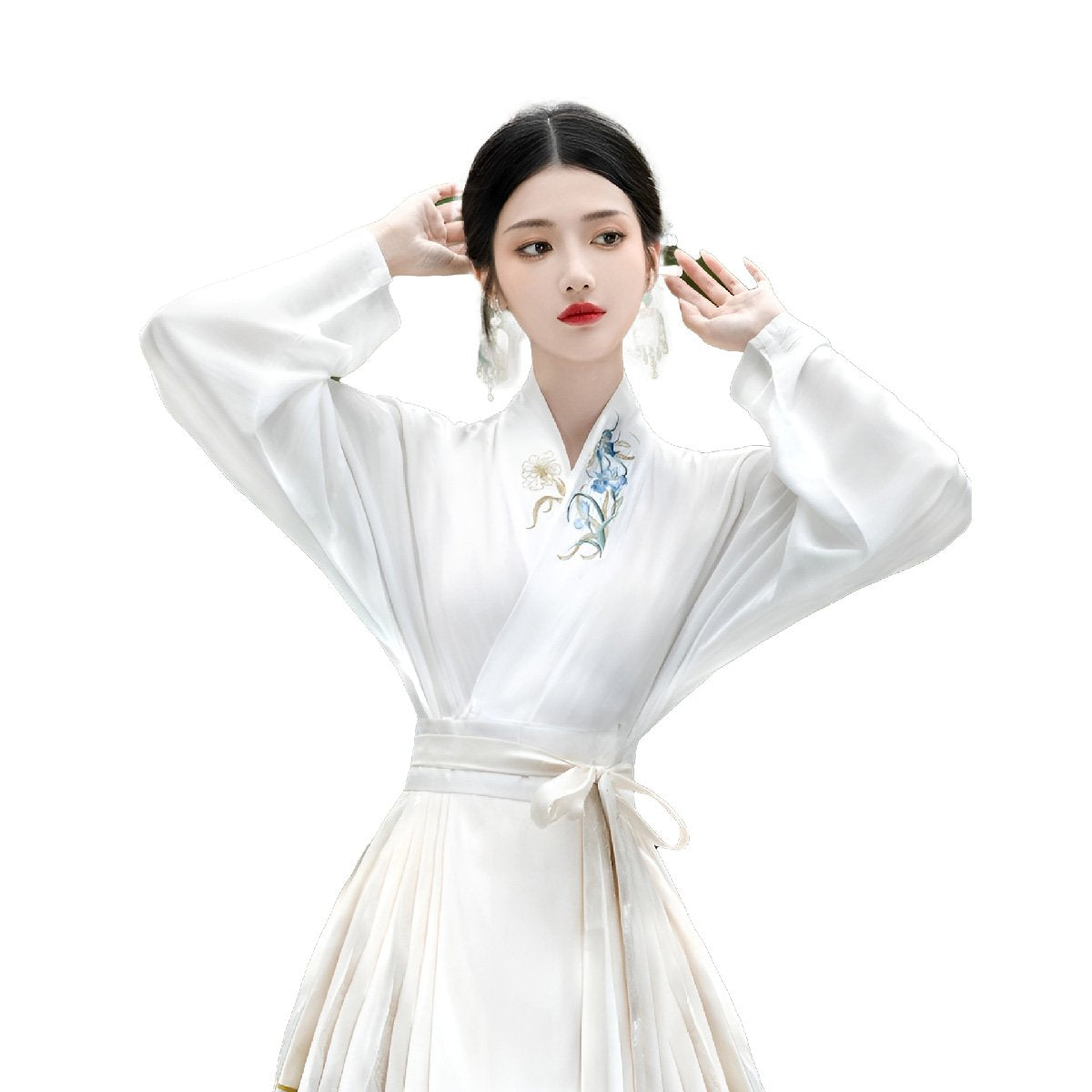 Women's Blouse and Horsehair Skirt Set Chinese Traditional Wear