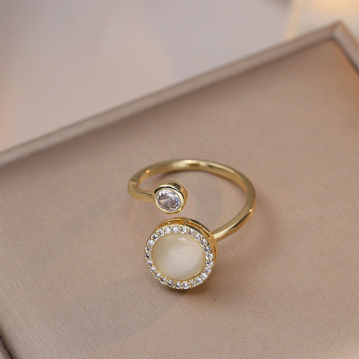Cat Eye Bracelet Ring Set Fashion Jewellery Women Adjustable Accessories