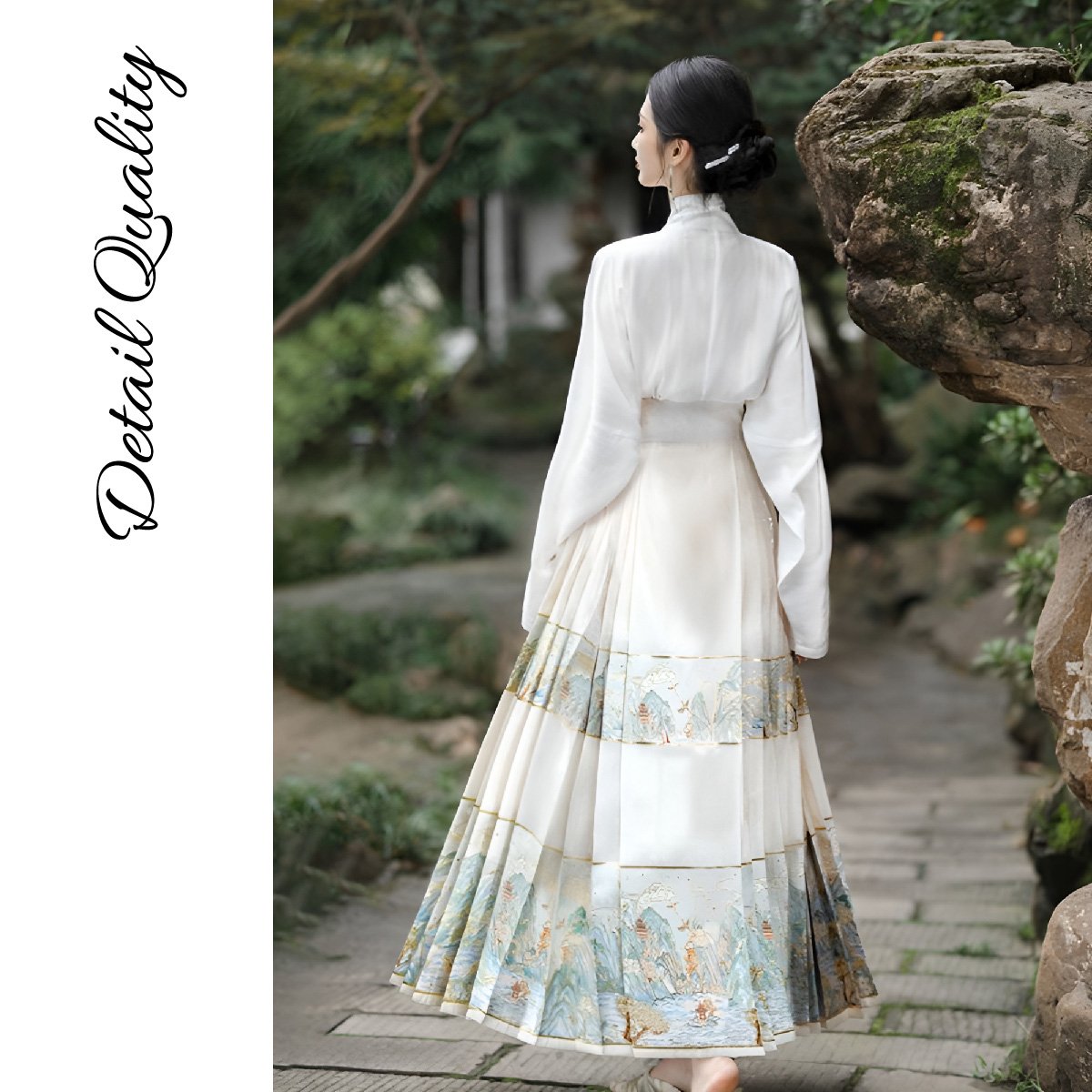 Women's Blouse and Horsehair Skirt Set Chinese Traditional Wear