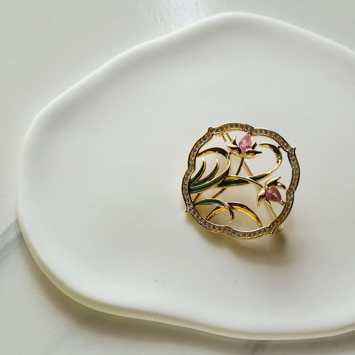Gold Flower Brooch