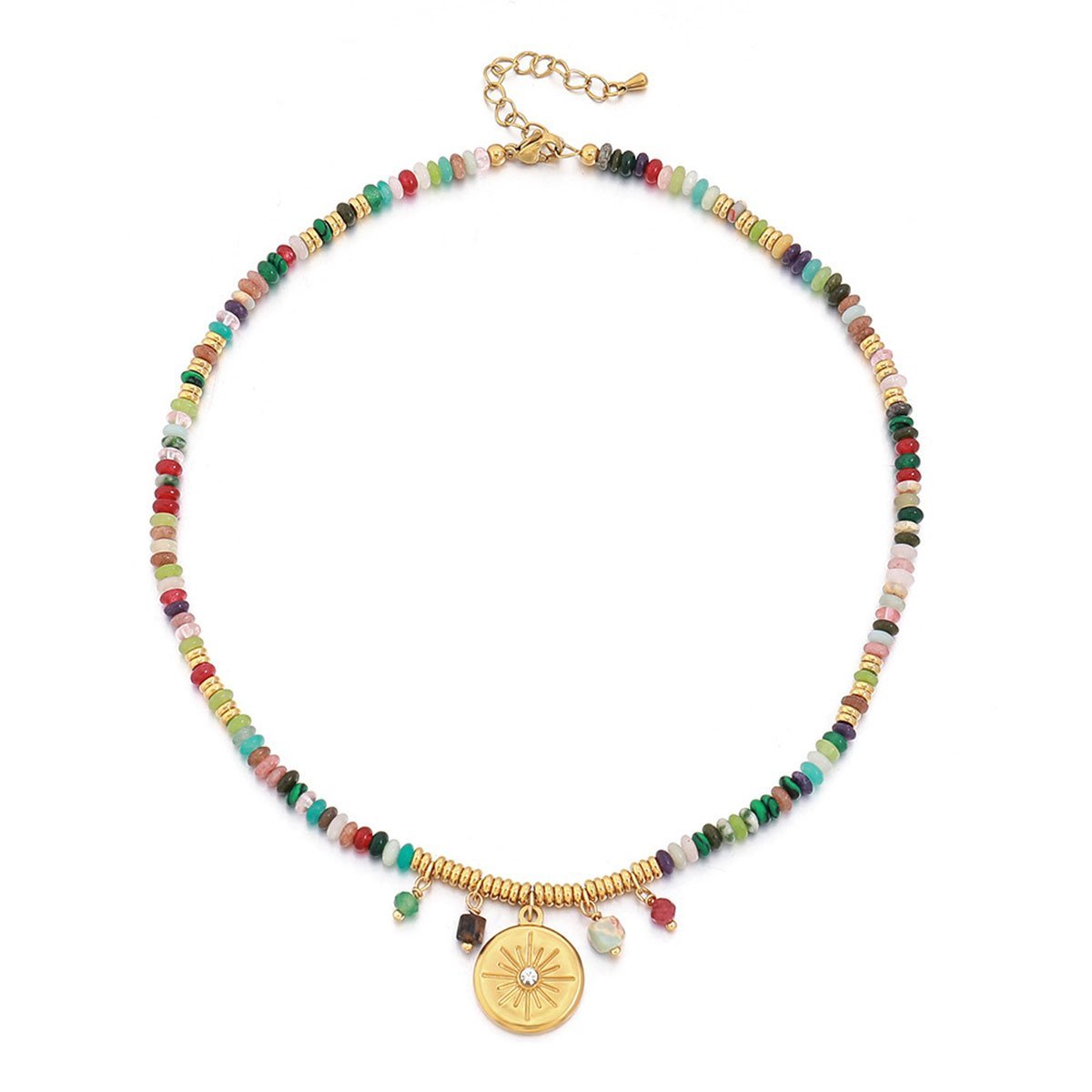 Vintage Ethnic Style Colourful Beaded Necklace Fashion Jewelry for Women Gift