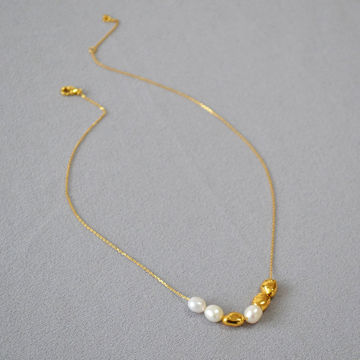 Simple Irregular Freshwater Pearl Necklace and Bracelet Set Elegant Women