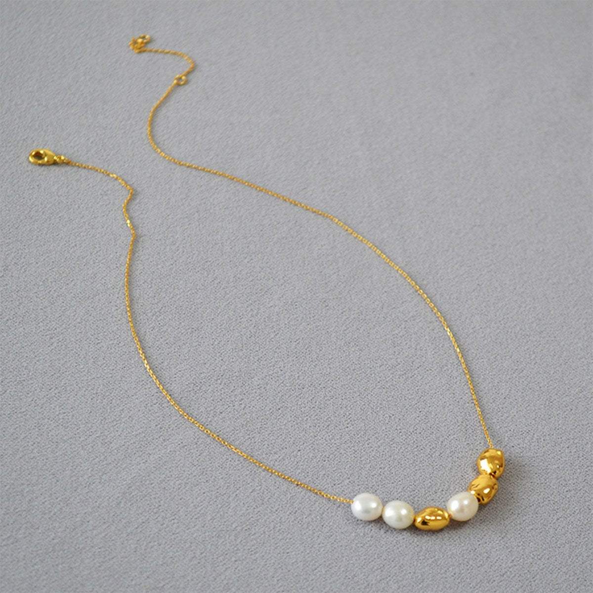 Simple Irregular Freshwater Pearl Necklace and Bracelet Set Elegant Women