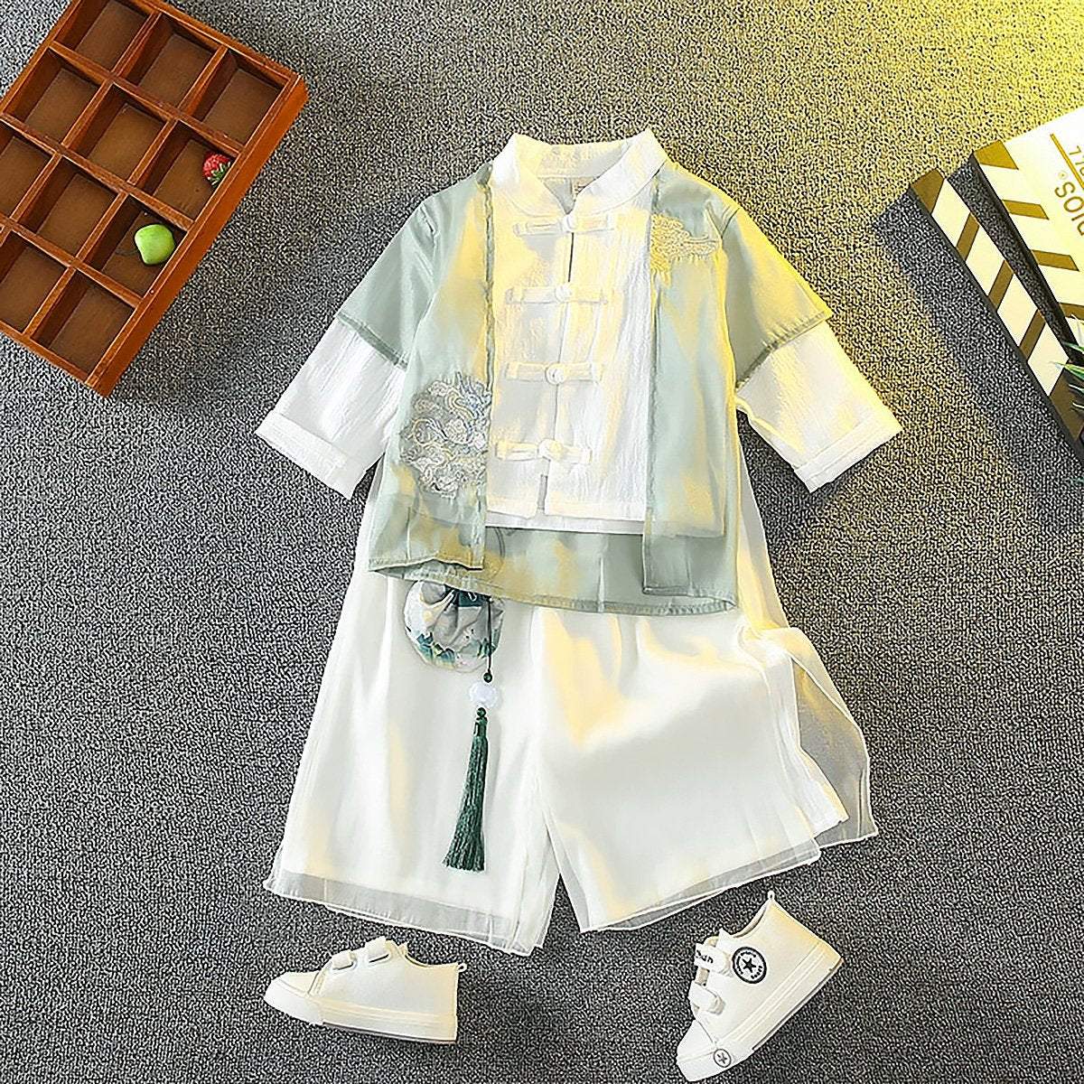 Chinese Traditional Hanfu Autumn Outfit for Boys Festival Costume