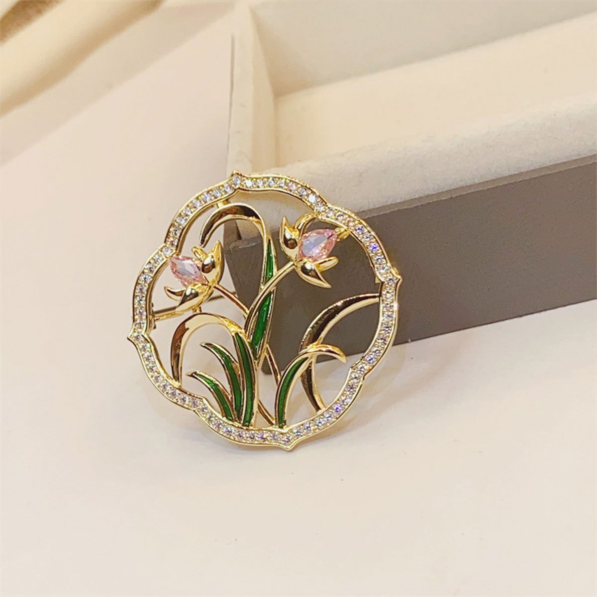 Gold Flower Brooch