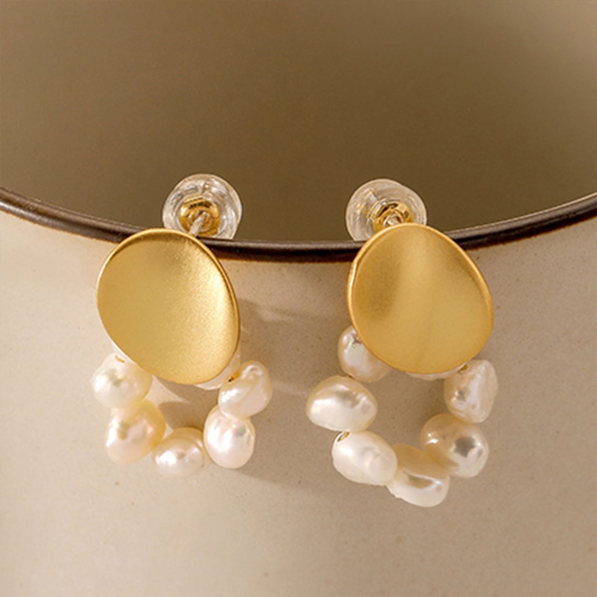 Vintage Pearl Beaded Earrings Simple Versatile Jewelry for Women Elegant Fashion