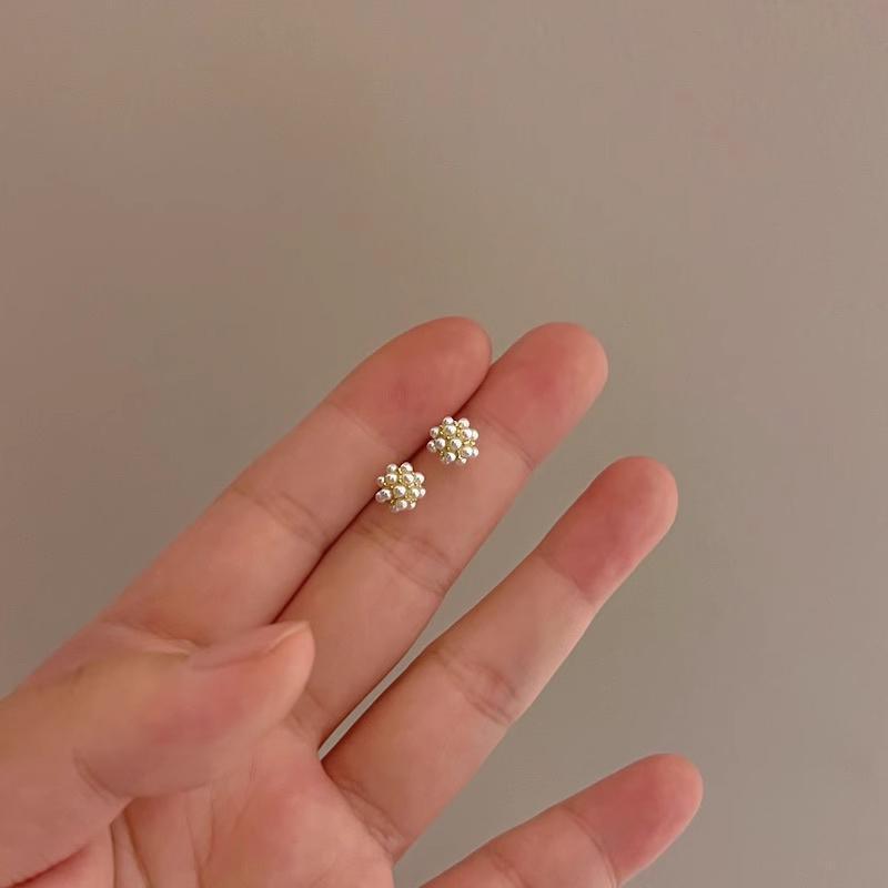 时尚珍珠婚礼耳环锆石樱桃耳钉珍珠耳环女士