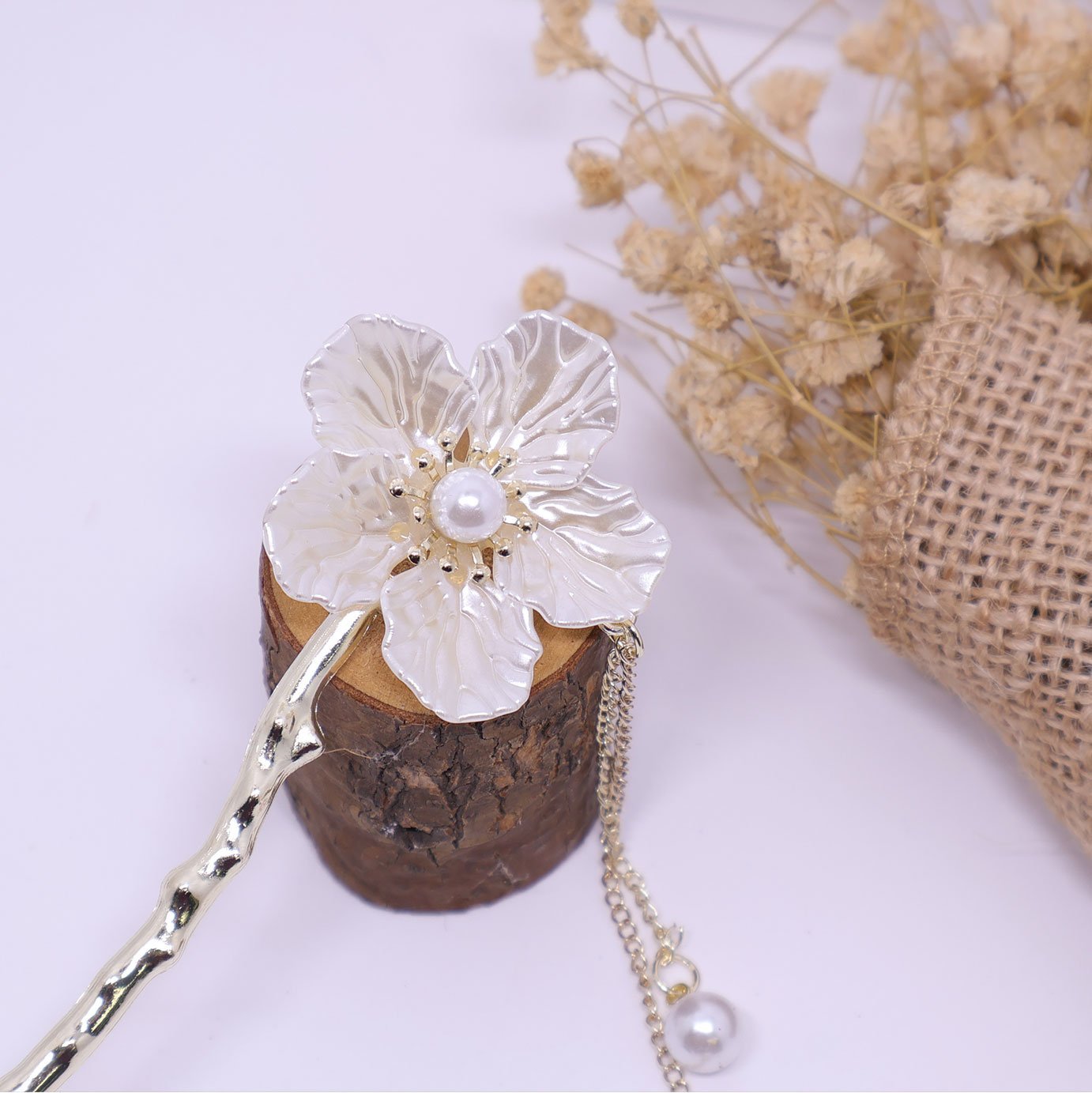 Shell Flower Fringe Hairpin Vintage Chinese Style Accessories Women Bridal