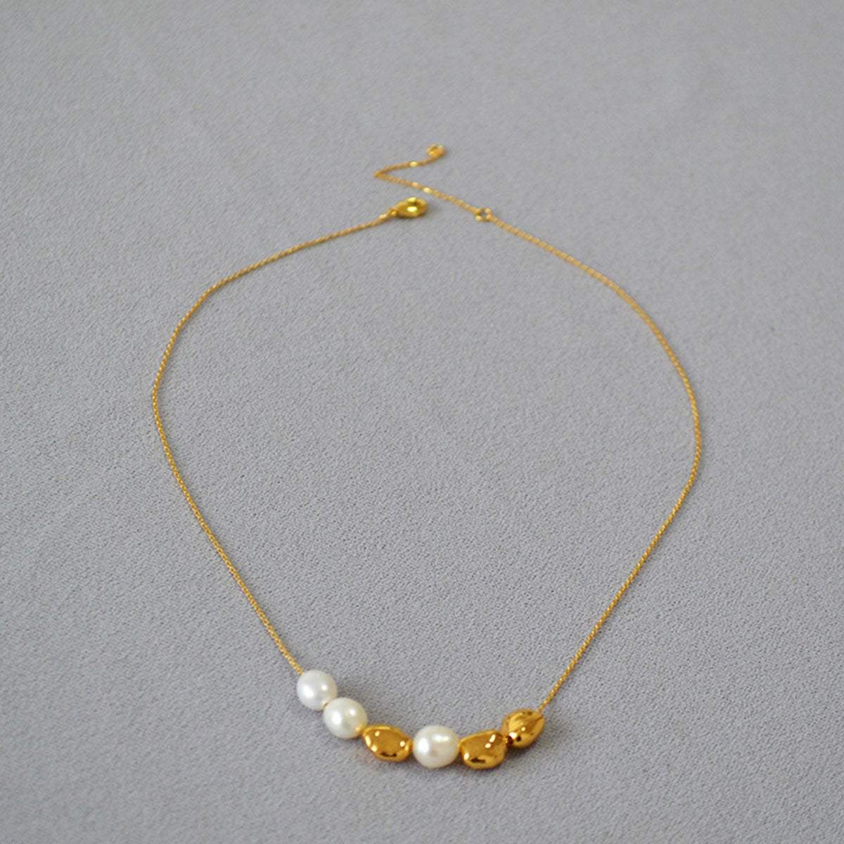 Simple Irregular Freshwater Pearl Necklace and Bracelet Set Elegant Women