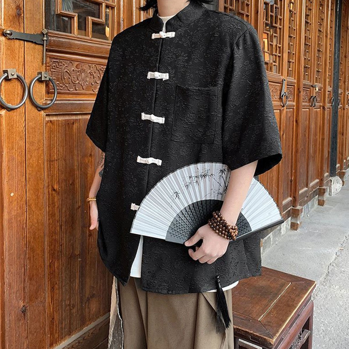 Men's Summer New Chinese Style National Style Short Sleeve Shirt