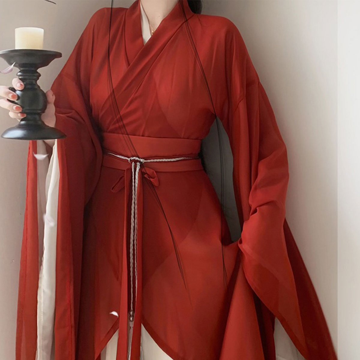 Hanfu Wei Jin Style Big Sleeve Collar Shaped Dress