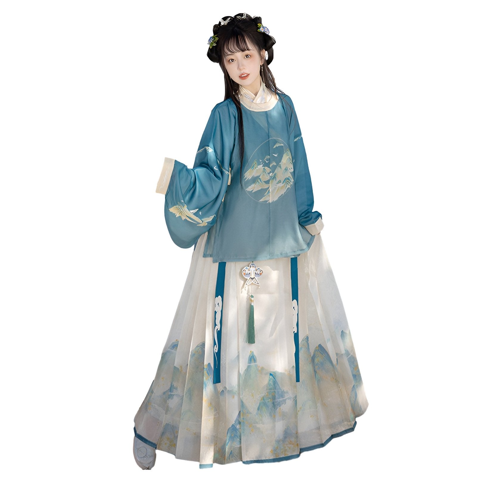 ‘Azure Mountain Whisper’Ming Style Chinese Hanfu