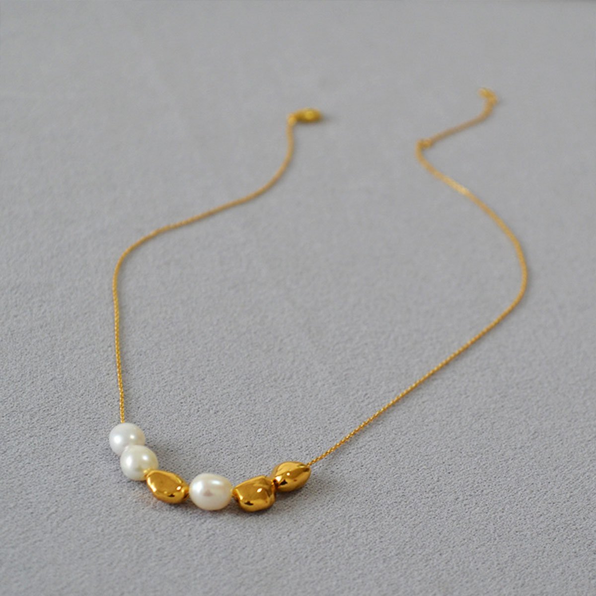 Simple Irregular Freshwater Pearl Necklace and Bracelet Set Elegant Women