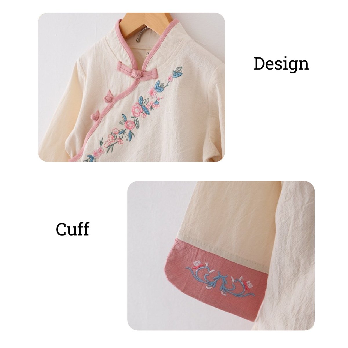 Girls' Embroidered Hanfu Dress - Traditional Chinese Wear