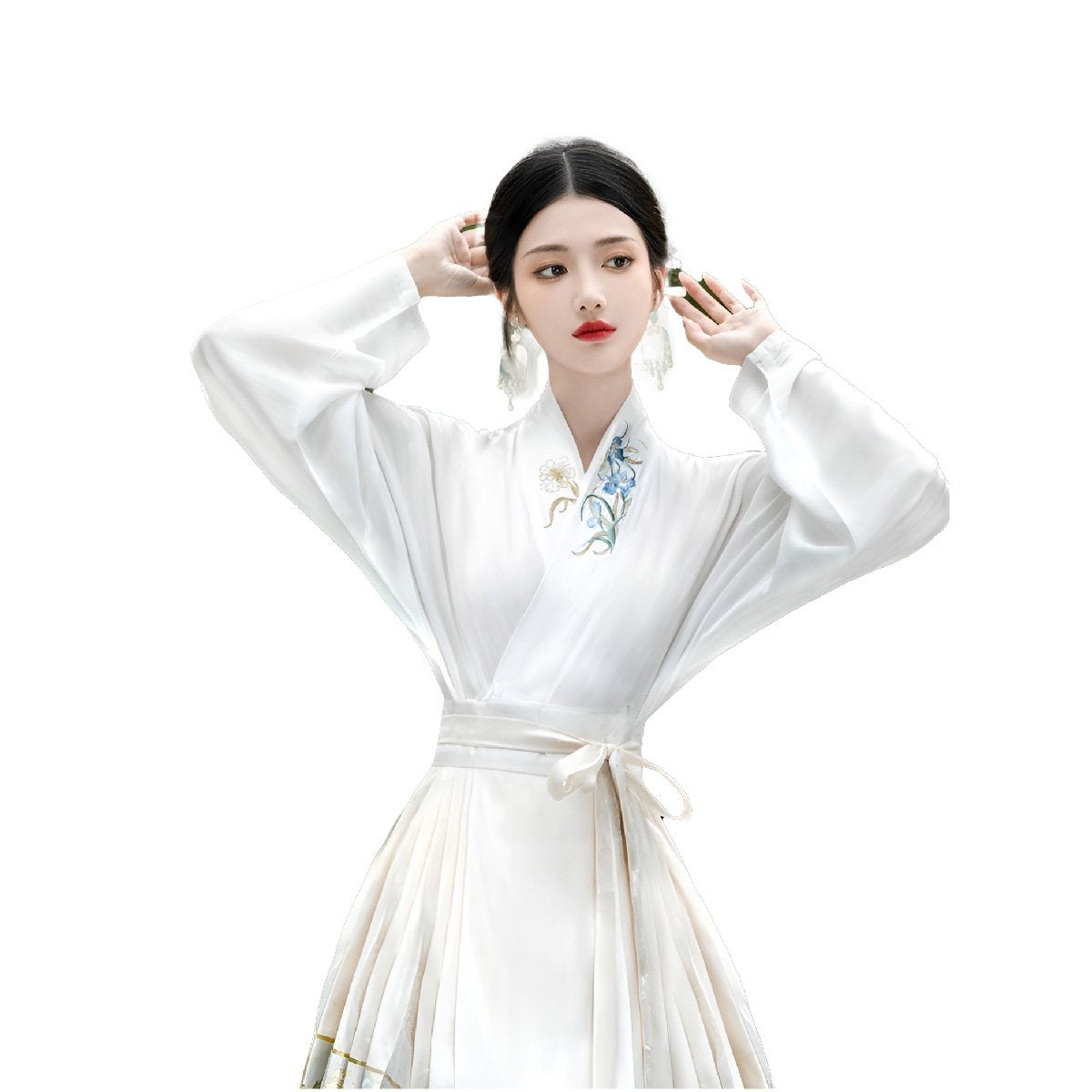 Women's Blouse and Horsehair Skirt Set Chinese Traditional Wear