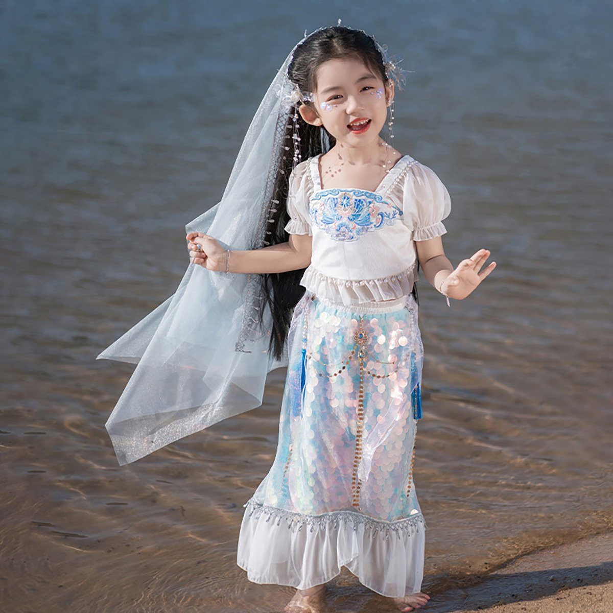 Summer Princess Hanfu Dress for Girls Cute Toddler Chinese Traditional Outfit