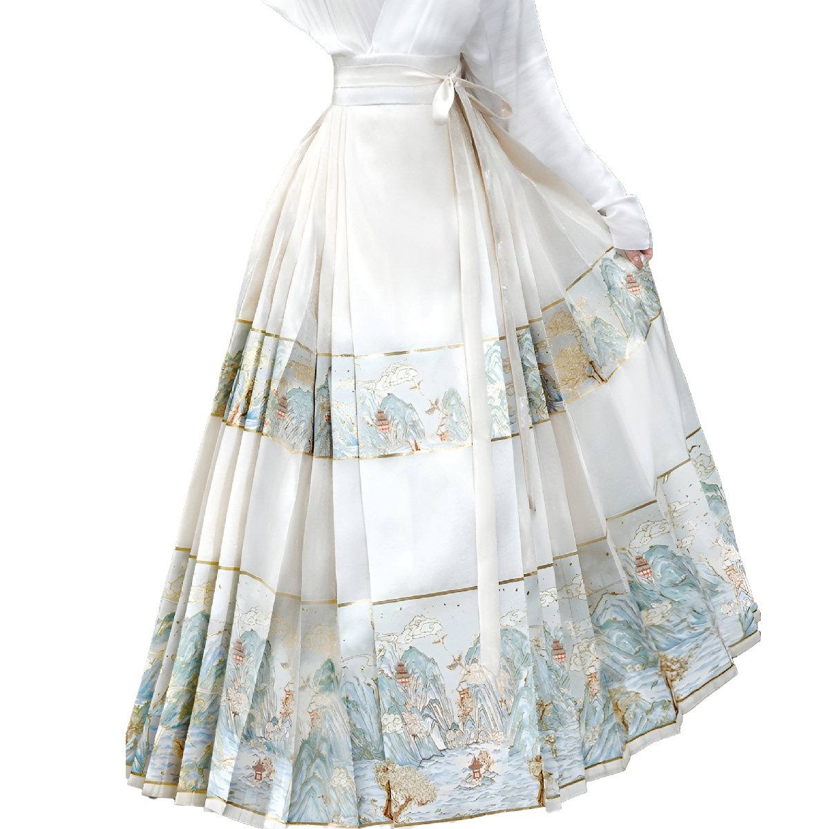 Women's Blouse and Horsehair Skirt Set Chinese Traditional Wear
