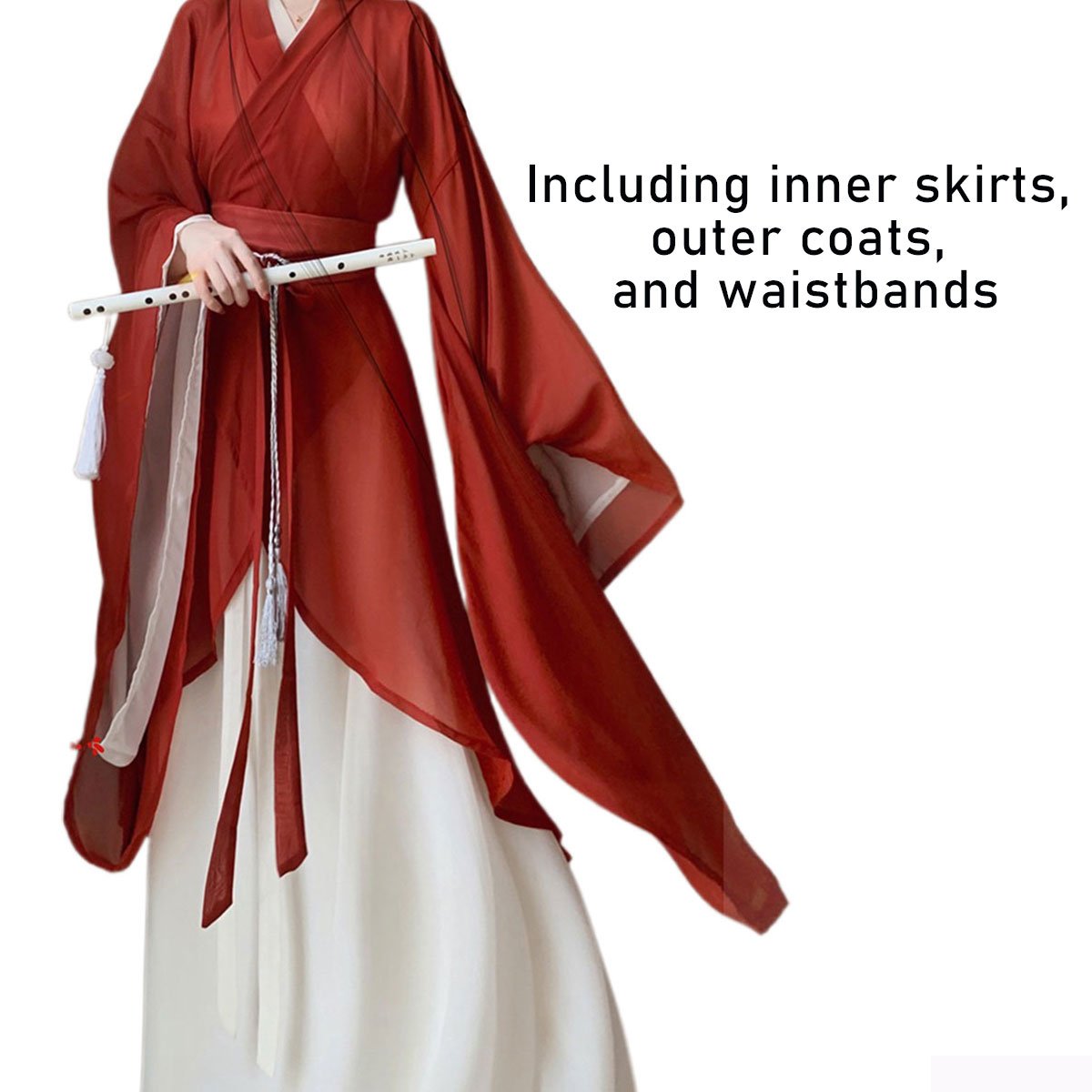 Hanfu Wei Jin Style Big Sleeve Collar Shaped Dress