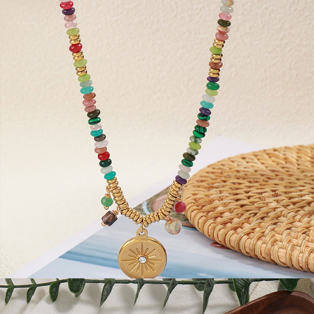 Vintage Ethnic Style Colourful Beaded Necklace Fashion Jewelry for Women Gift